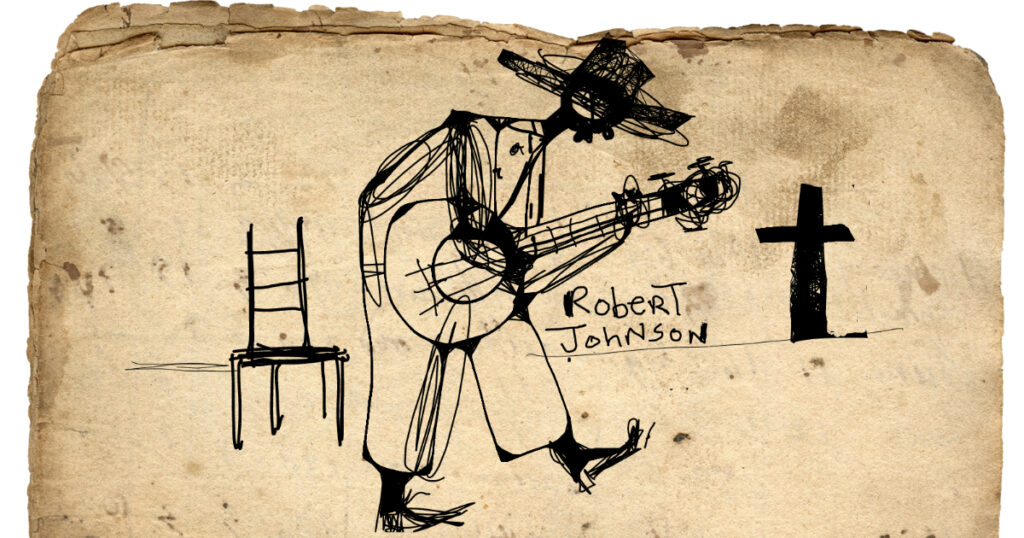 Easton Davy Robert Johnson Blues Legend | Sketches of Jazz — Soulful Fine Art Watercolor Painting Illustration by Easton Davy