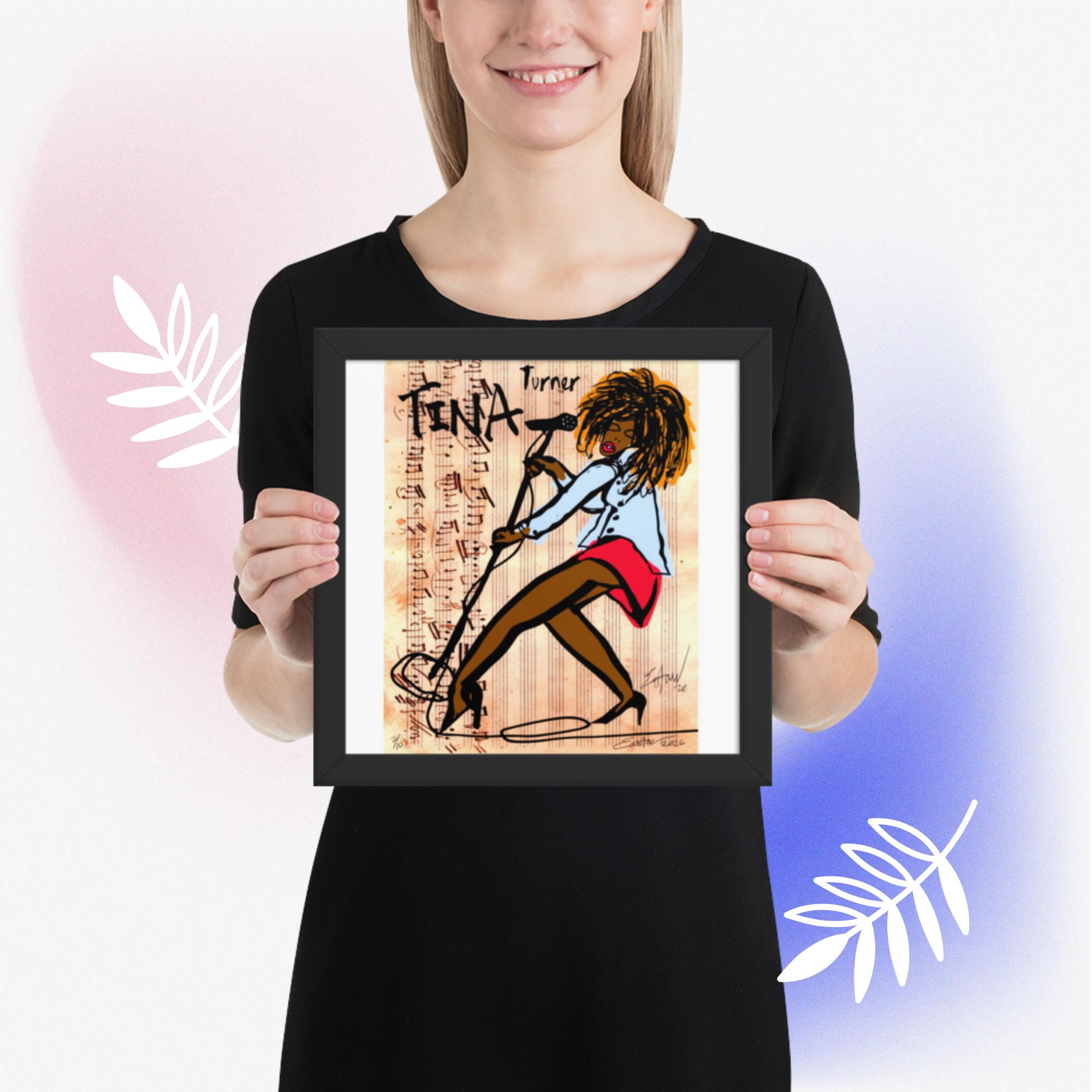 Easton Davy Tina Turner Soul & Blues Icon | Original Mixed Media Watercolor Art Print - Image 7