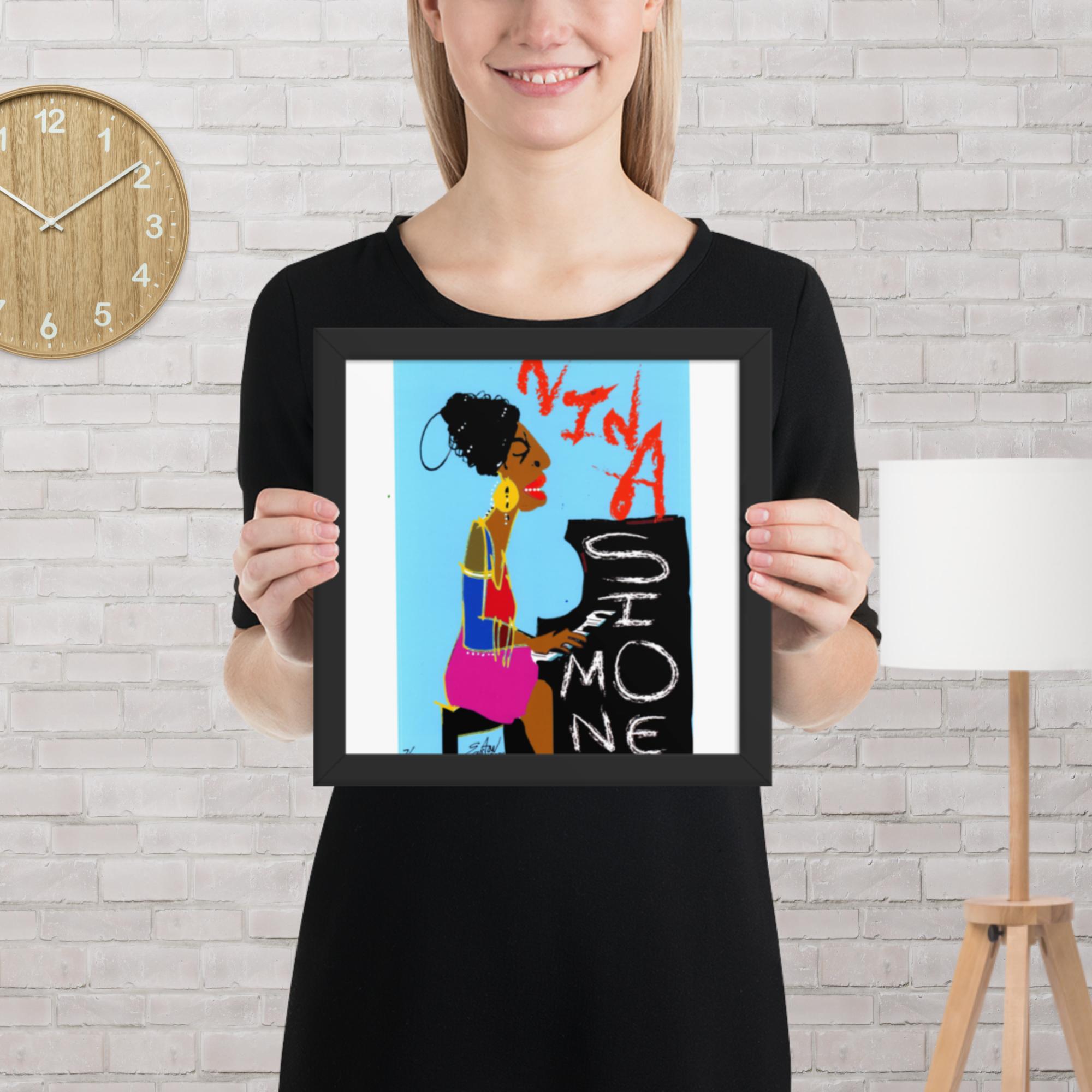 Easton Davy Nina Simone Soul Queen | Original Mixed Media Watercolor Art Print - Image 7