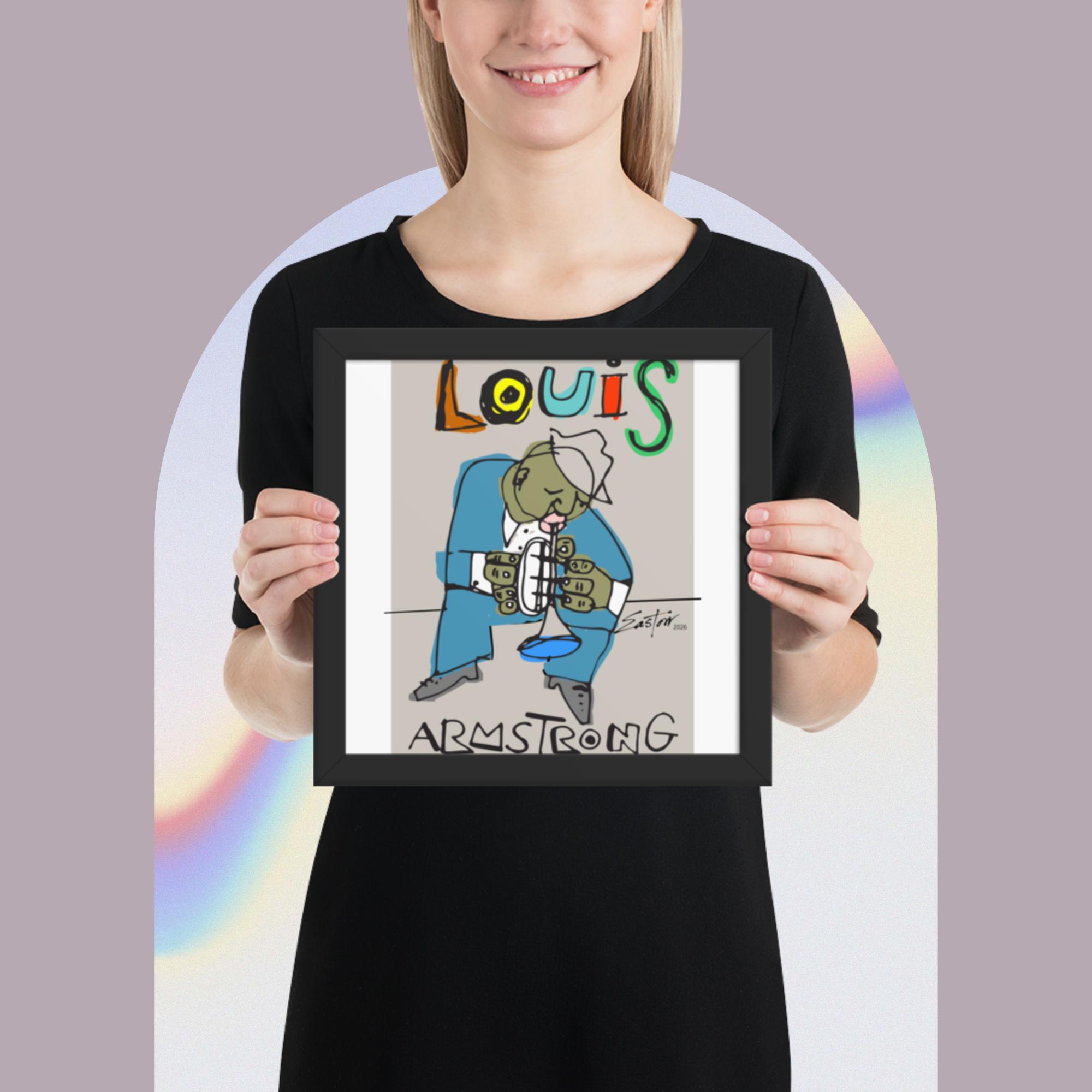 Easton Davy Satchmo Louis Armstrong Jazz Legend | Original Mixed Media Watercolor Art Print - Image 7