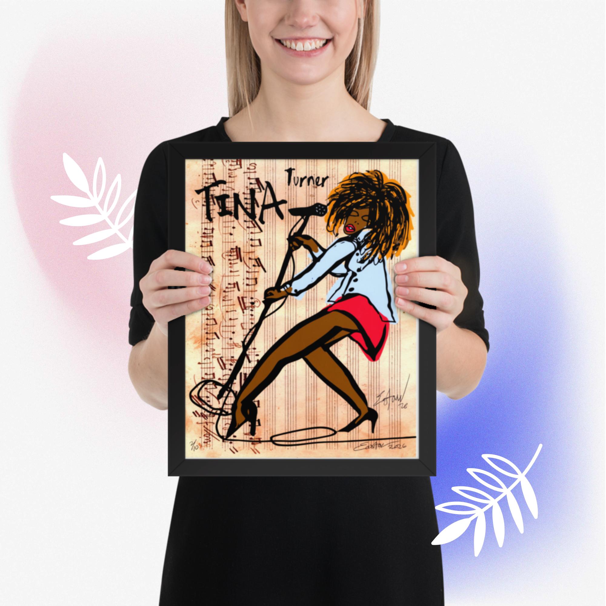 Easton Davy Tina Turner Soul & Blues Icon | Original Mixed Media Watercolor Art Print - Image 12