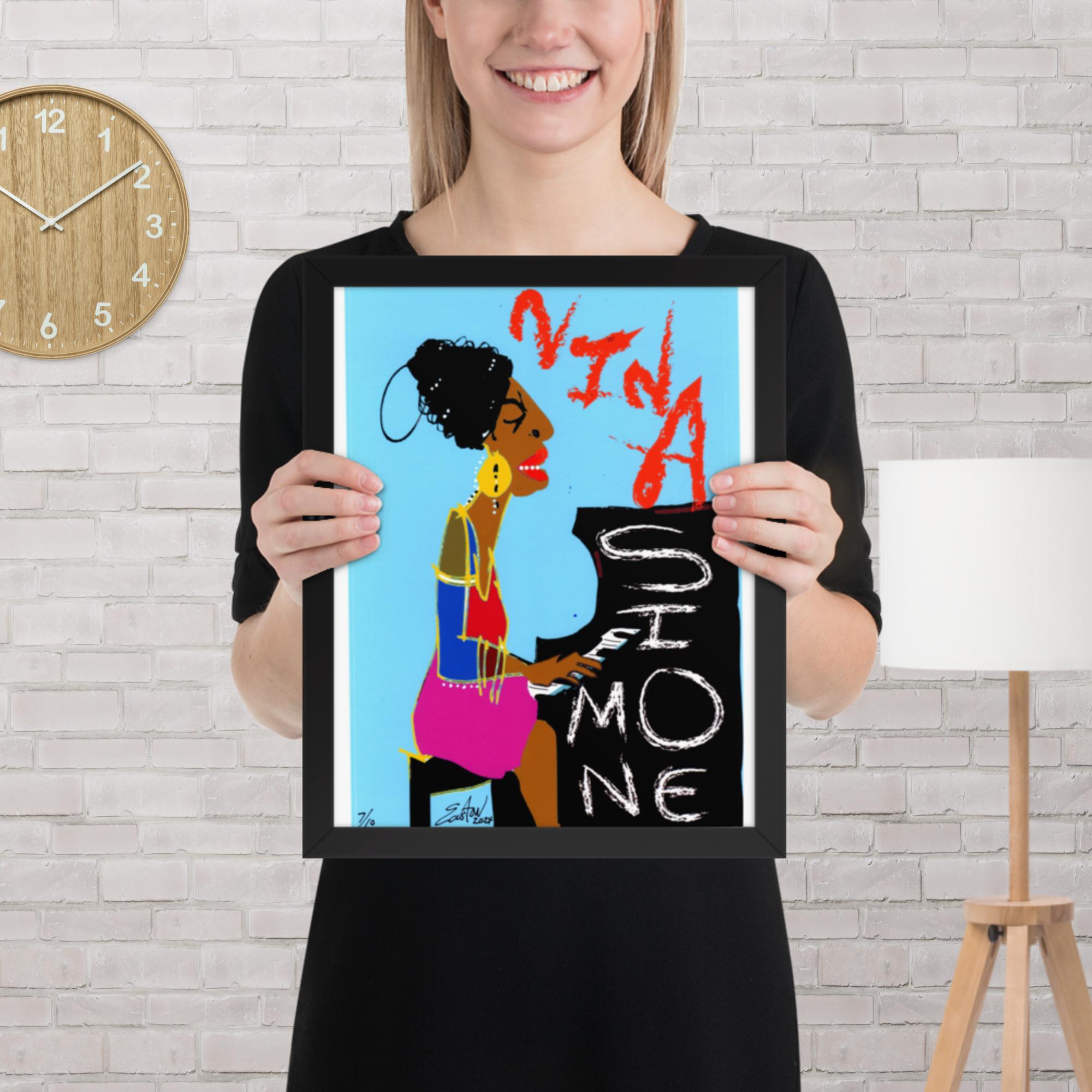 Easton Davy Nina Simone Soul Queen | Original Mixed Media Watercolor Art Print - Image 12