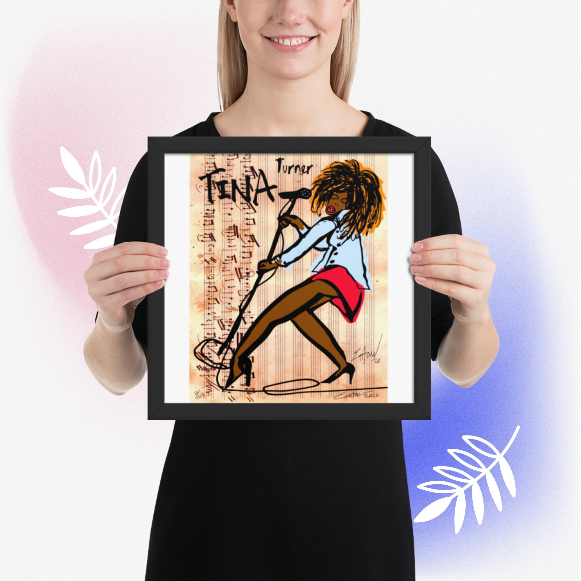 Easton Davy Tina Turner Soul & Blues Icon | Original Mixed Media Watercolor Art Print - Image 8
