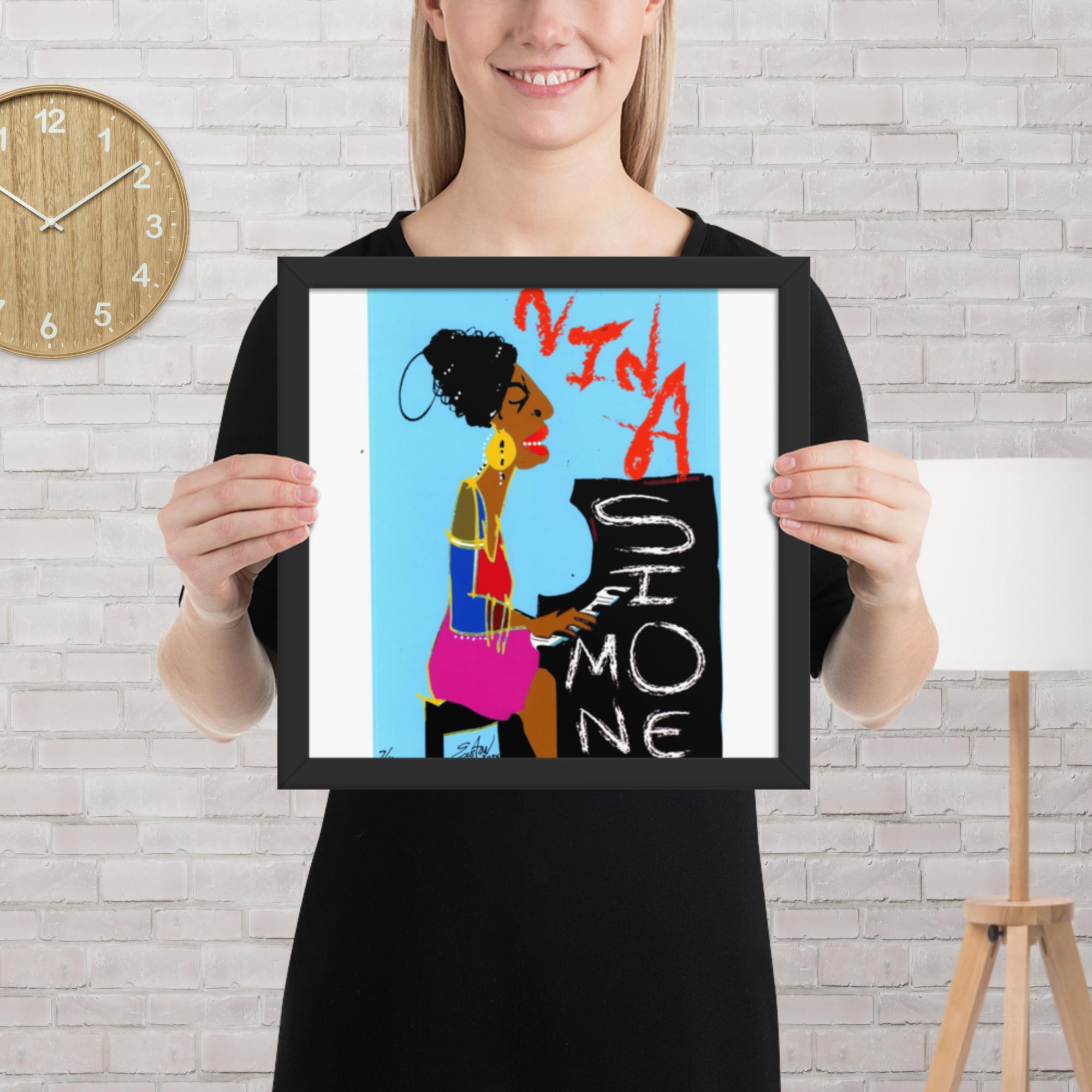 Easton Davy Nina Simone Soul Queen | Original Mixed Media Watercolor Art Print - Image 8