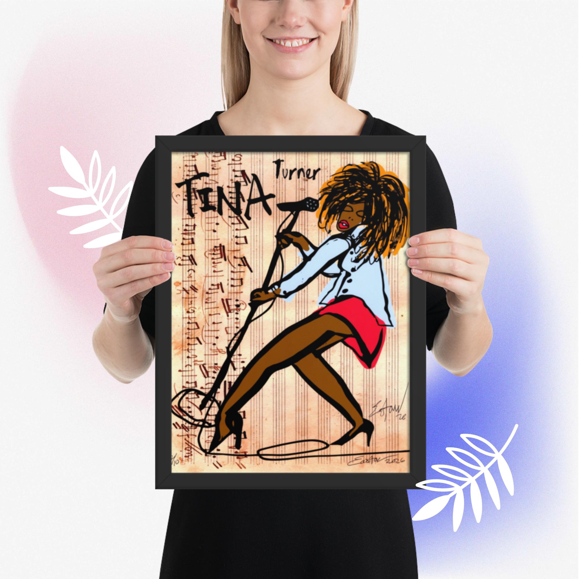 Easton Davy Tina Turner Soul & Blues Icon | Original Mixed Media Watercolor Art Print - Image 3