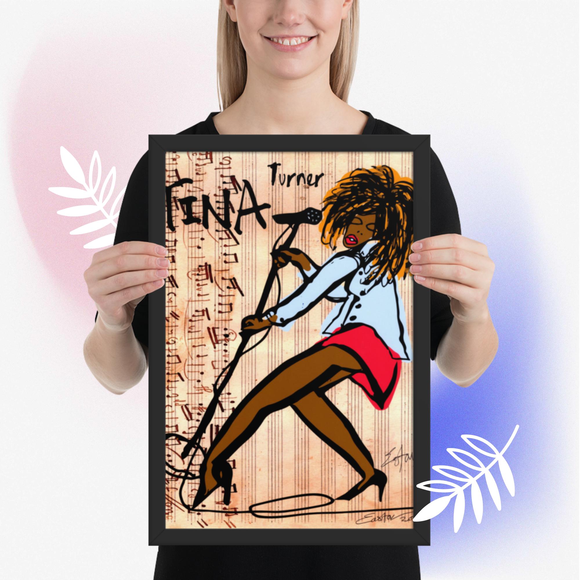 Easton Davy Tina Turner Soul & Blues Icon | Original Mixed Media Watercolor Art Print - Image 4