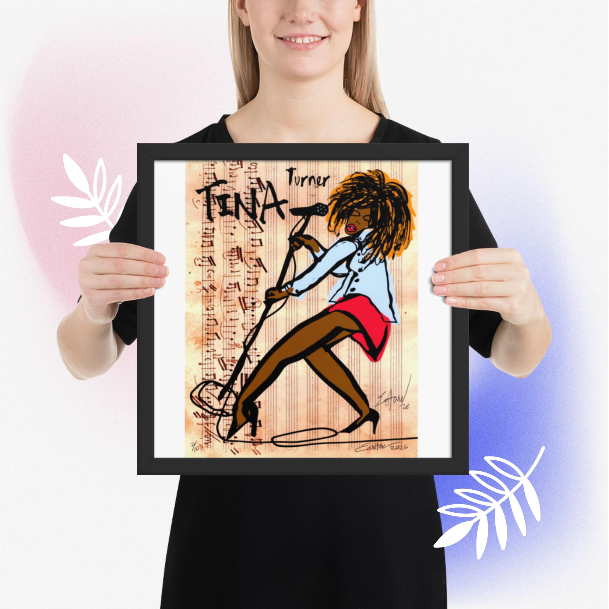 Easton Davy Tina Turner Soul & Blues Icon | Original Mixed Media Watercolor Art Print - Image 9