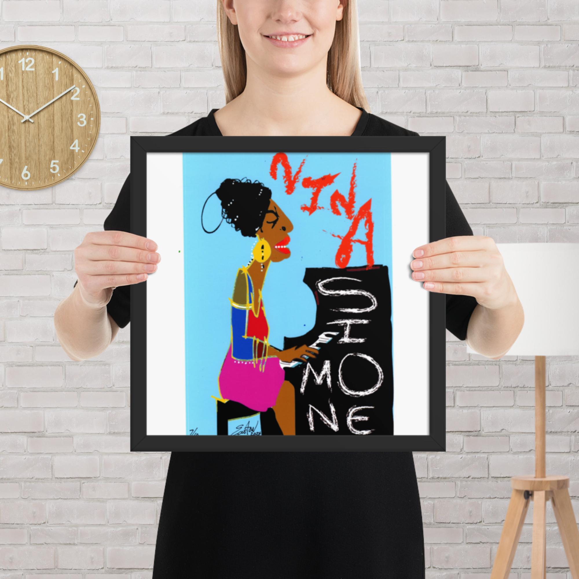 Easton Davy Nina Simone Soul Queen | Original Mixed Media Watercolor Art Print - Image 9