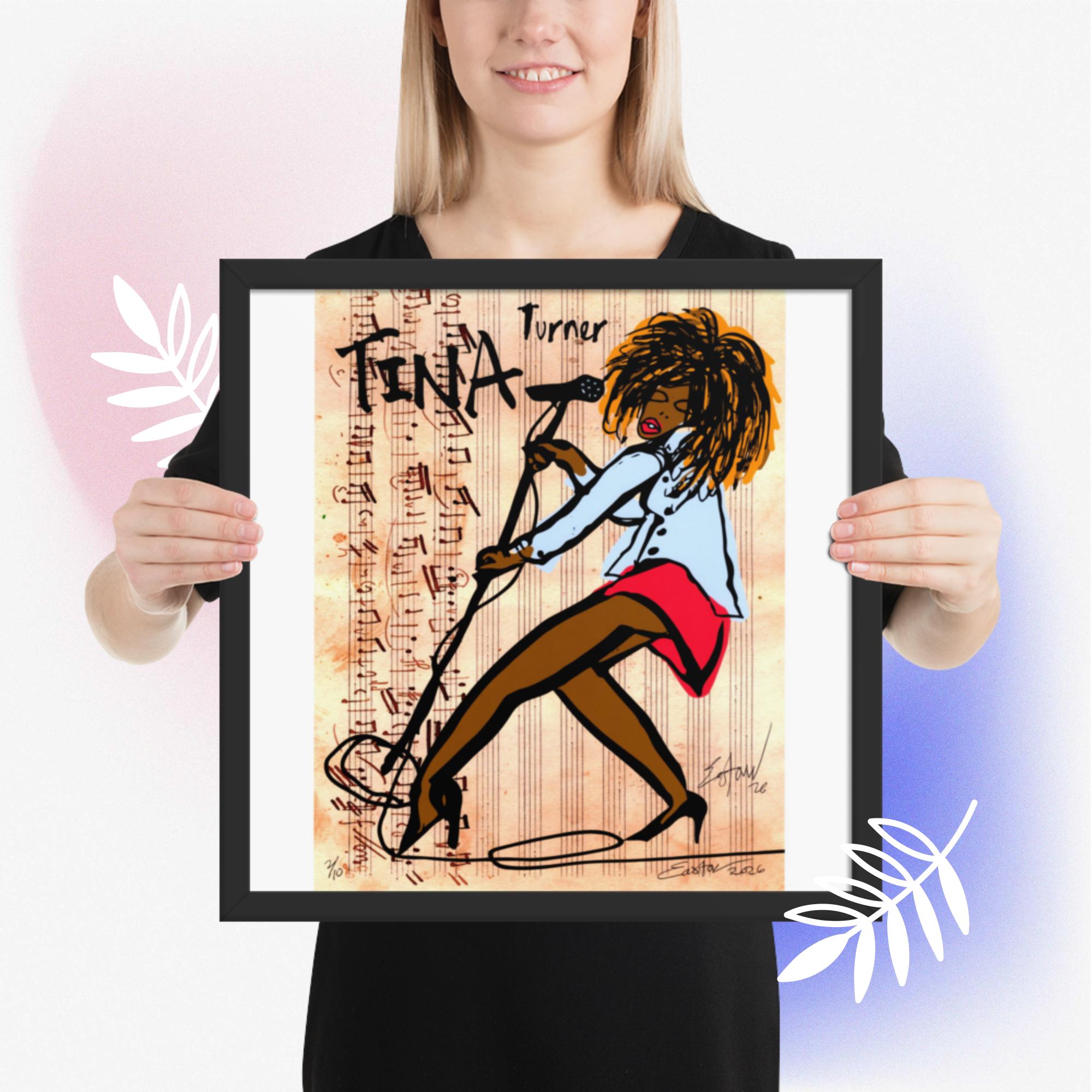 Easton Davy Tina Turner Soul & Blues Icon | Original Mixed Media Watercolor Art Print - Image 10