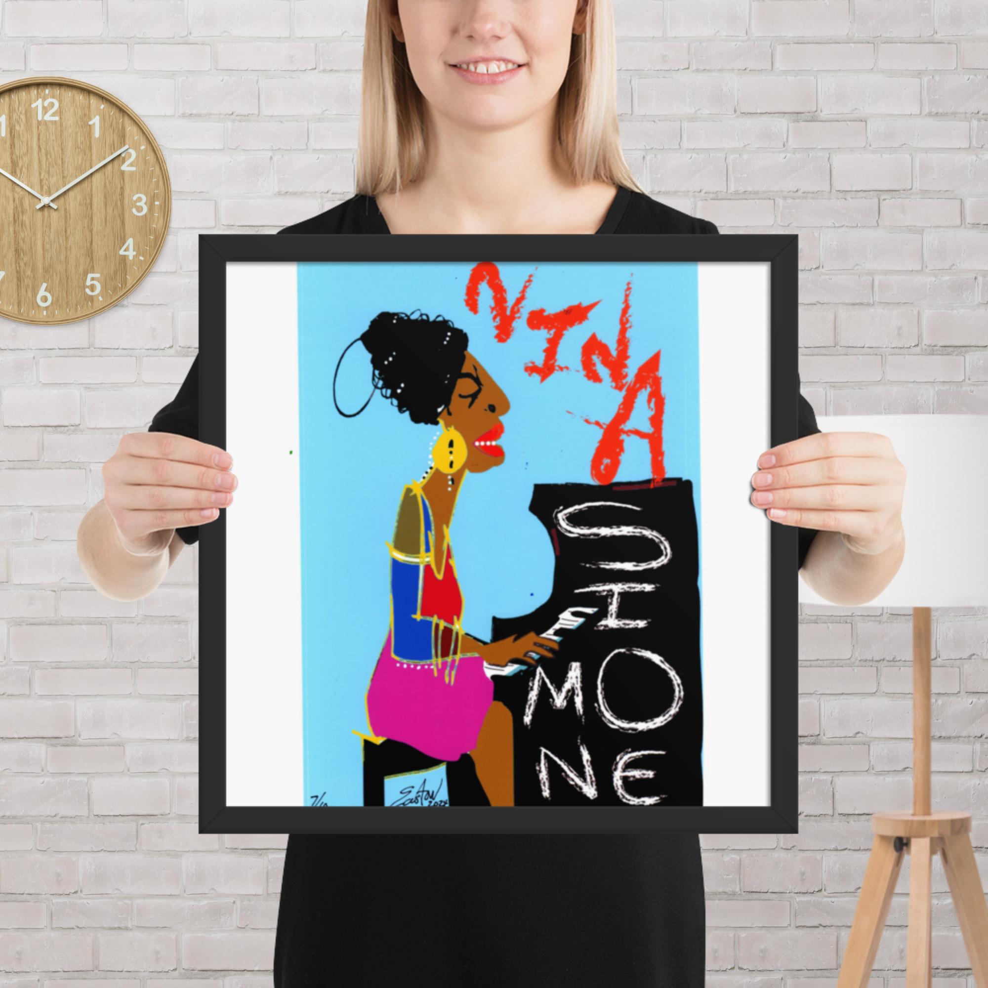 Easton Davy Nina Simone Soul Queen | Original Mixed Media Watercolor Art Print - Image 10
