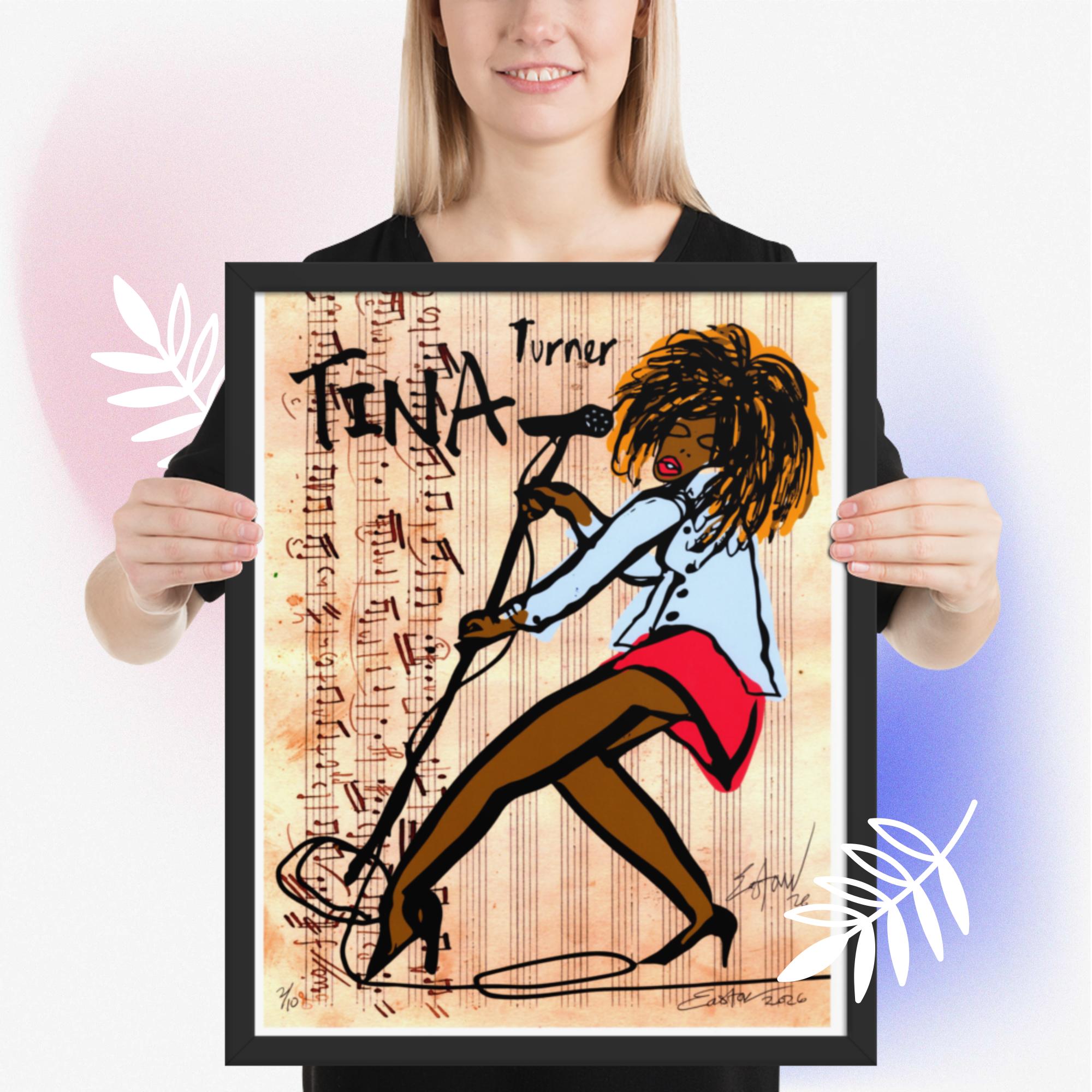Easton Davy Tina Turner Soul & Blues Icon | Original Mixed Media Watercolor Art Print - Image 5
