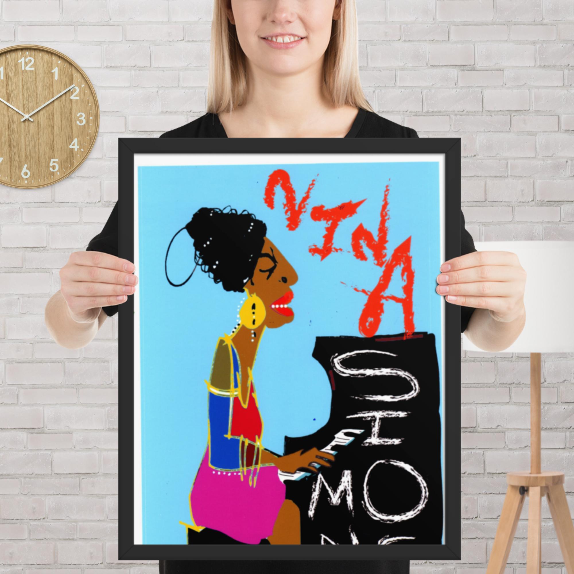 Easton Davy Nina Simone Soul Queen | Original Mixed Media Watercolor Art Print - Image 5