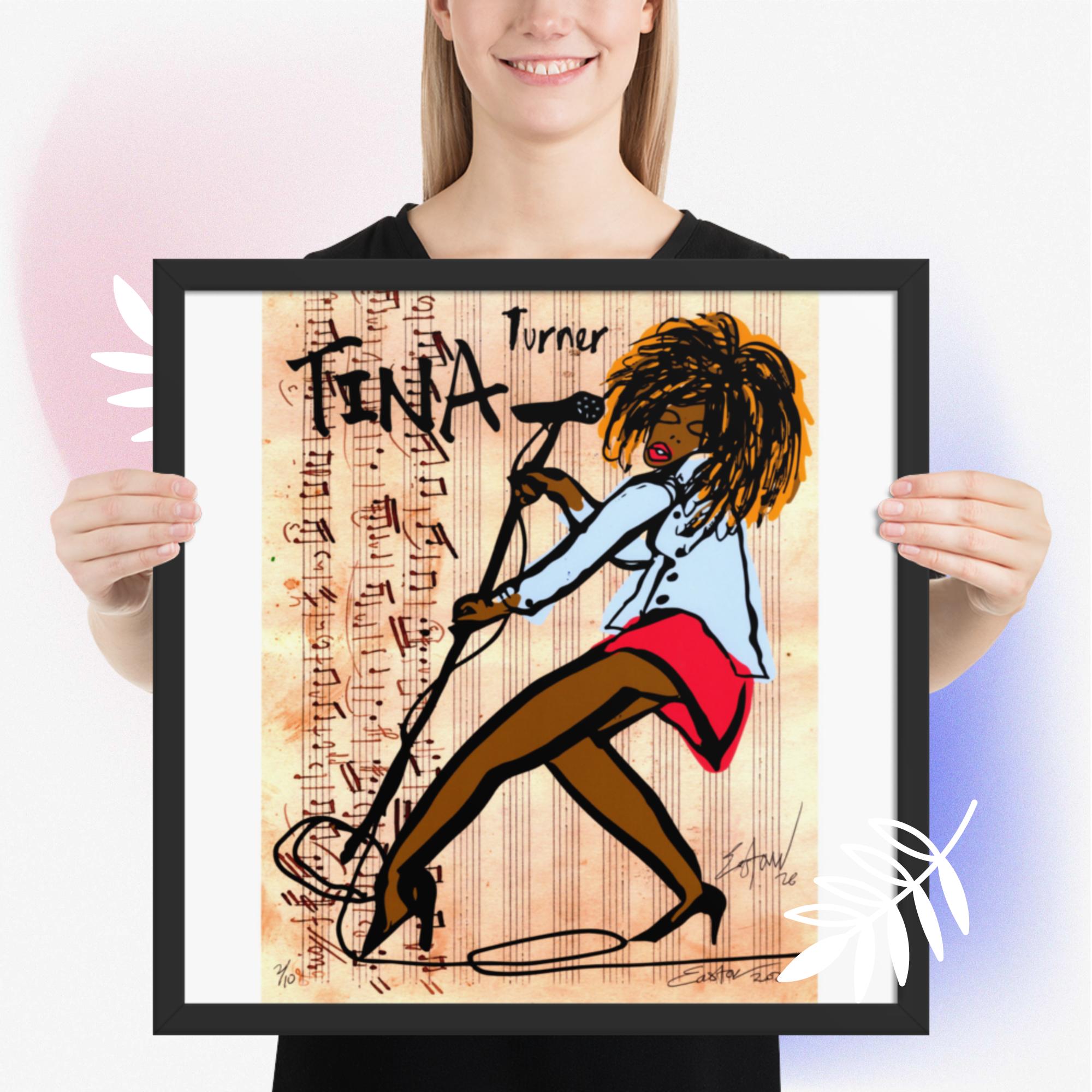 Easton Davy Tina Turner Soul & Blues Icon | Original Mixed Media Watercolor Art Print - Image 11