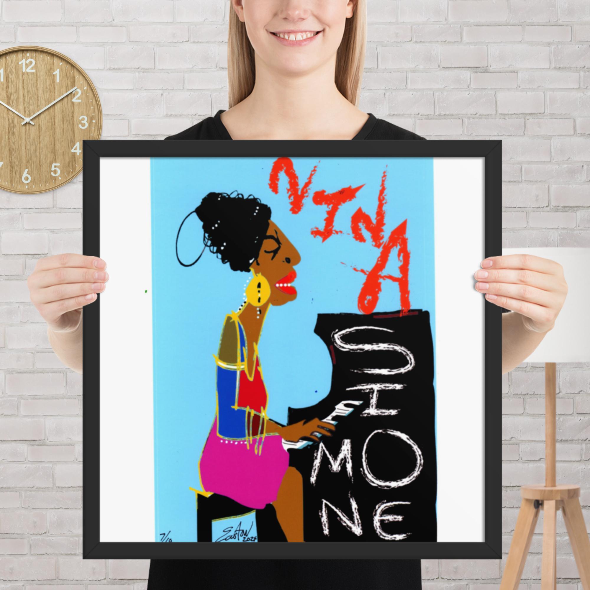Easton Davy Nina Simone Soul Queen | Original Mixed Media Watercolor Art Print - Image 11