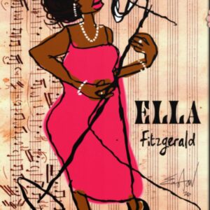 Easton Davy Ella Fitzgerald Jazz Singer | Original Mixed Media Watercolor Art Print