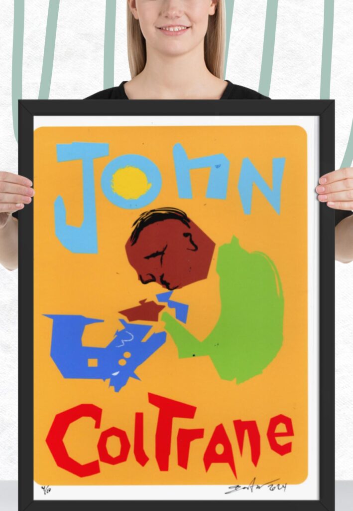 Easton Davy John Coltrane Jazz Legend | Original Mixed Media Watercolor Art Print — Fine Art Watercolor Painting by Artist Easton Davy
