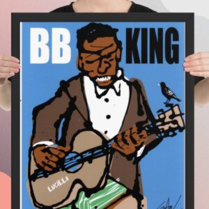 Easton Davy BB King Blues Legend | Original Mixed Media Watercolor Art Print