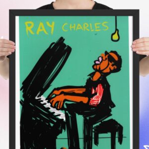Easton Davy Ray Charles Georgia On My Mind | Original Mixed Media Watercolor Art Print