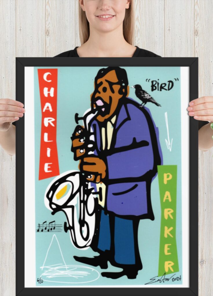 Easton Davy Charlie Parker | Original Mixed Media Watercolor Art Print — Fine Art Watercolor Painting by Artist Easton Davy