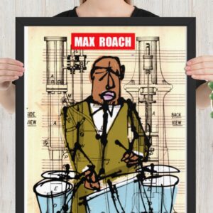 Easton Davy Max Roach Jazz Legend | Original Mixed Media Watercolor Art Print