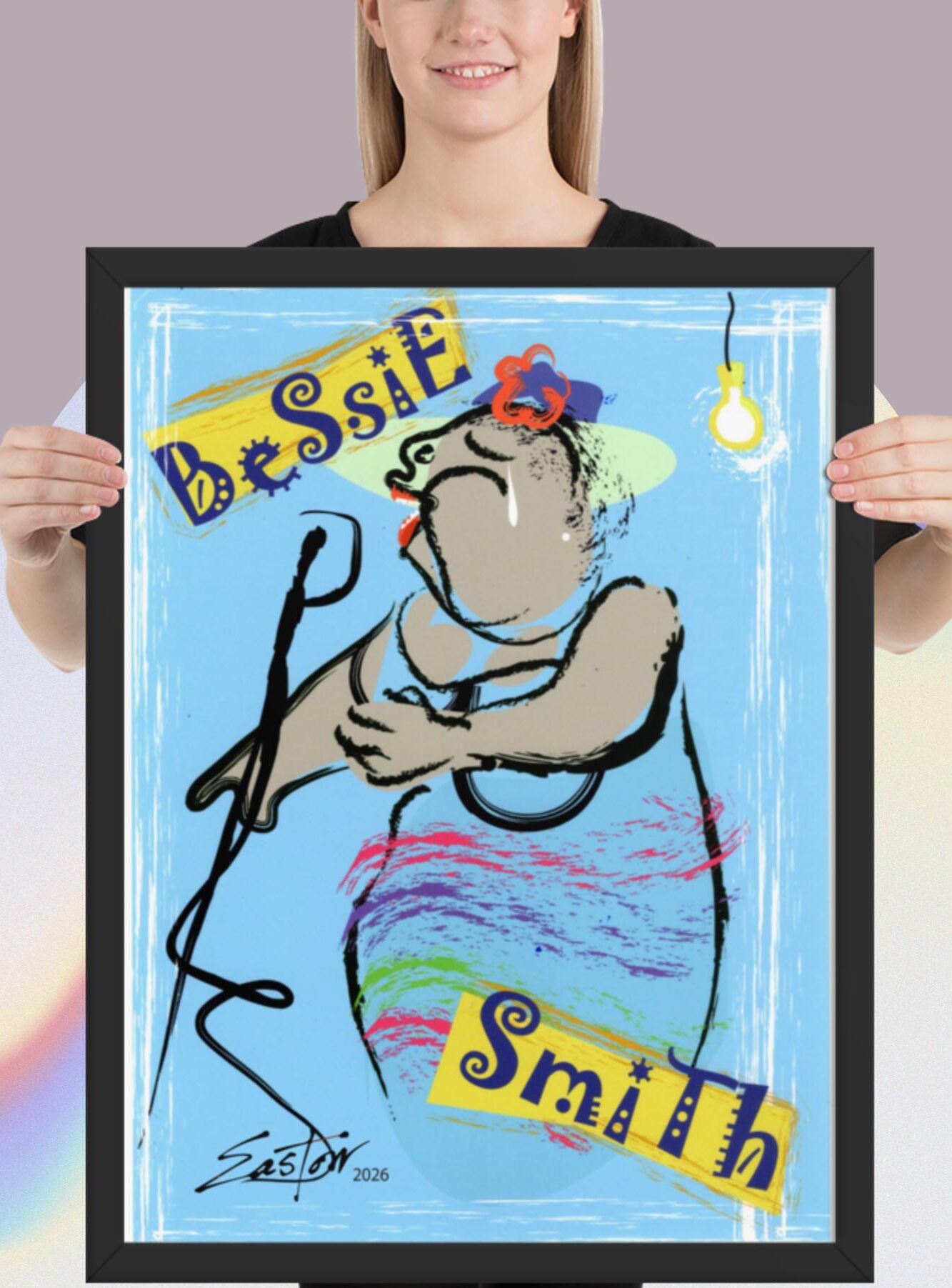 Easton Davy Bessie Smith Blues Legend | Original Mixed Media Watercolor Art Print