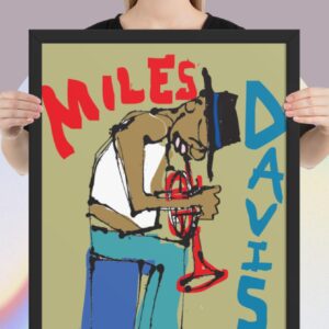 Easton Davy Miles Davis Blue Mood | Original Mixed Media Watercolor Art Print
