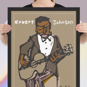 Easton Davy Robert Johnson Blues Legend | Original Mixed Media Watercolor Art Print