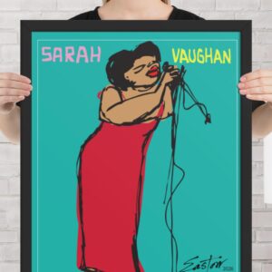 Easton Davy Sarah Vaughan The Divine One | Original Mixed Media Watercolor Art Print