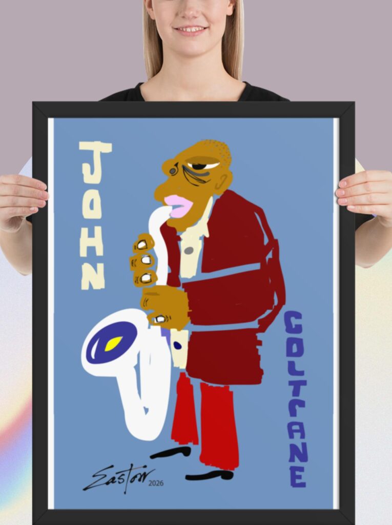 Easton Davy John Coltrane Giant Steps | Original Mixed Media Watercolor Art Print — Fine Art Watercolor Painting by Artist Easton Davy