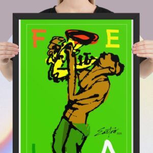 Easton Davy Fela Kuti Afrobeat Pioneer | Original Mixed Media Watercolor Art Print