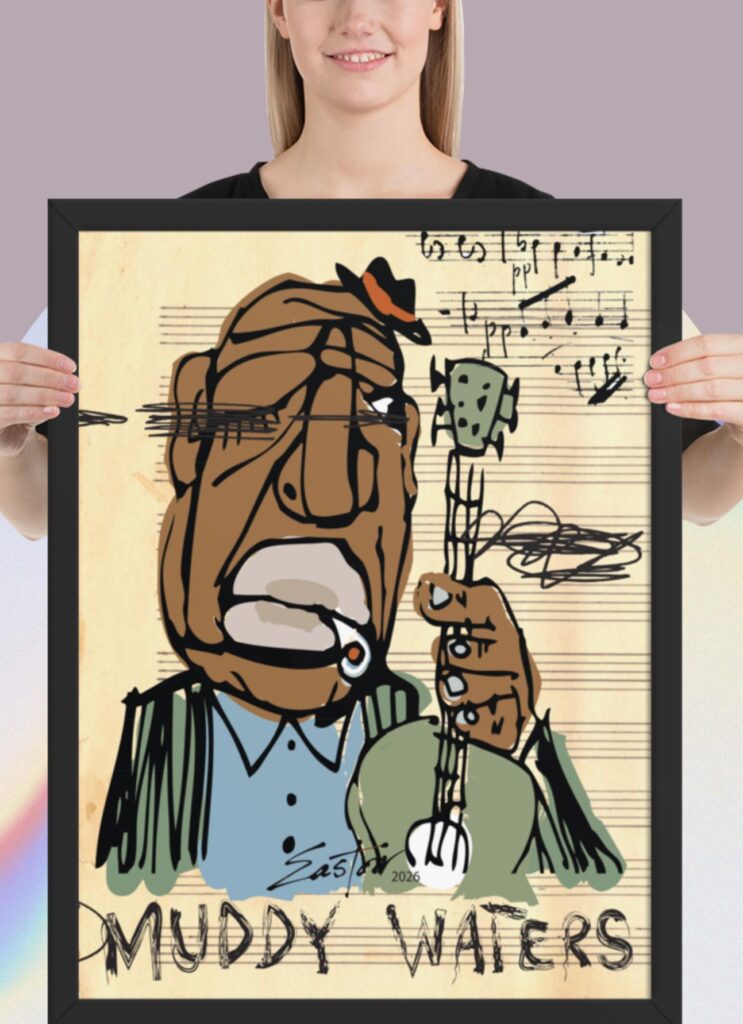Muddy Waters Framed Poster — Fine Art Watercolor Painting by Artist Easton Davy