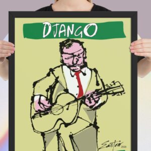 Easton Davy Django Reinhardt | Original Mixed Media Watercolor Art Print