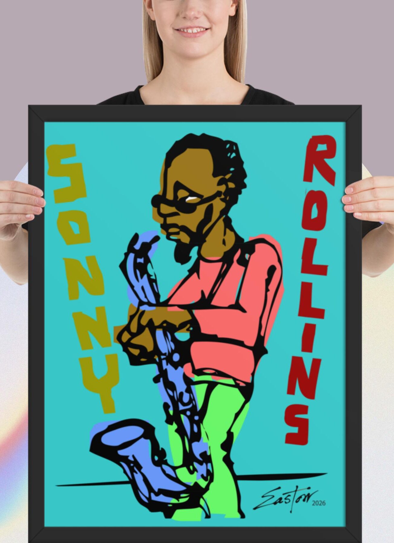 Sonny Rollins Jazz Tribute Framed Poster