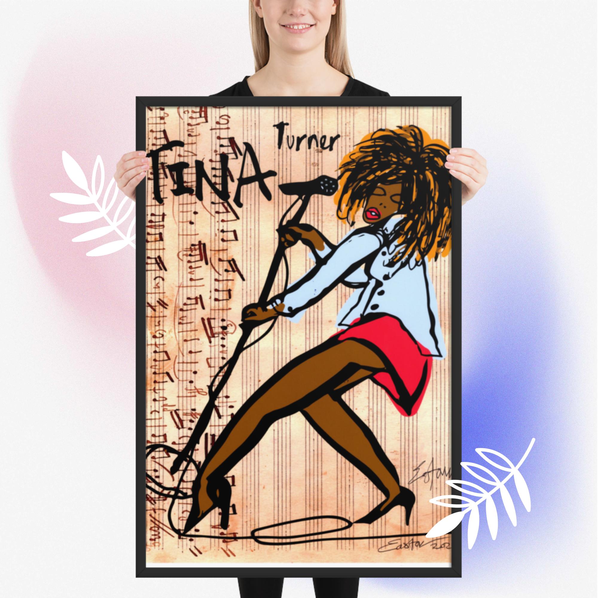 Easton Davy Tina Turner Soul & Blues Icon | Original Mixed Media Watercolor Art Print - Image 2