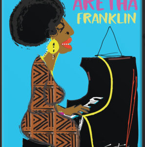Easton Davy Aretha Franklin Soul Queen | Original Mixed Media Watercolor Art Print