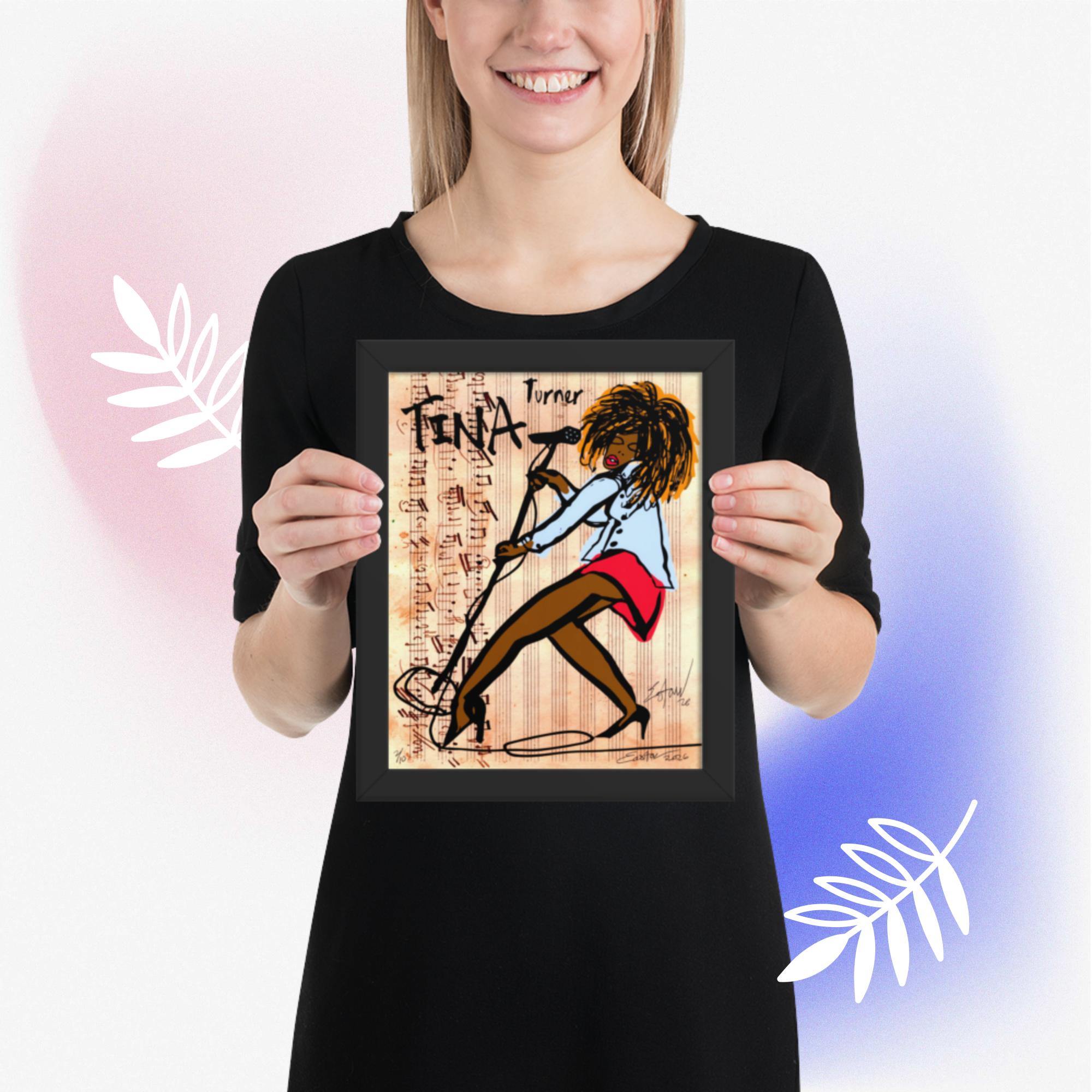 Easton Davy Tina Turner Soul & Blues Icon | Original Mixed Media Watercolor Art Print - Image 6