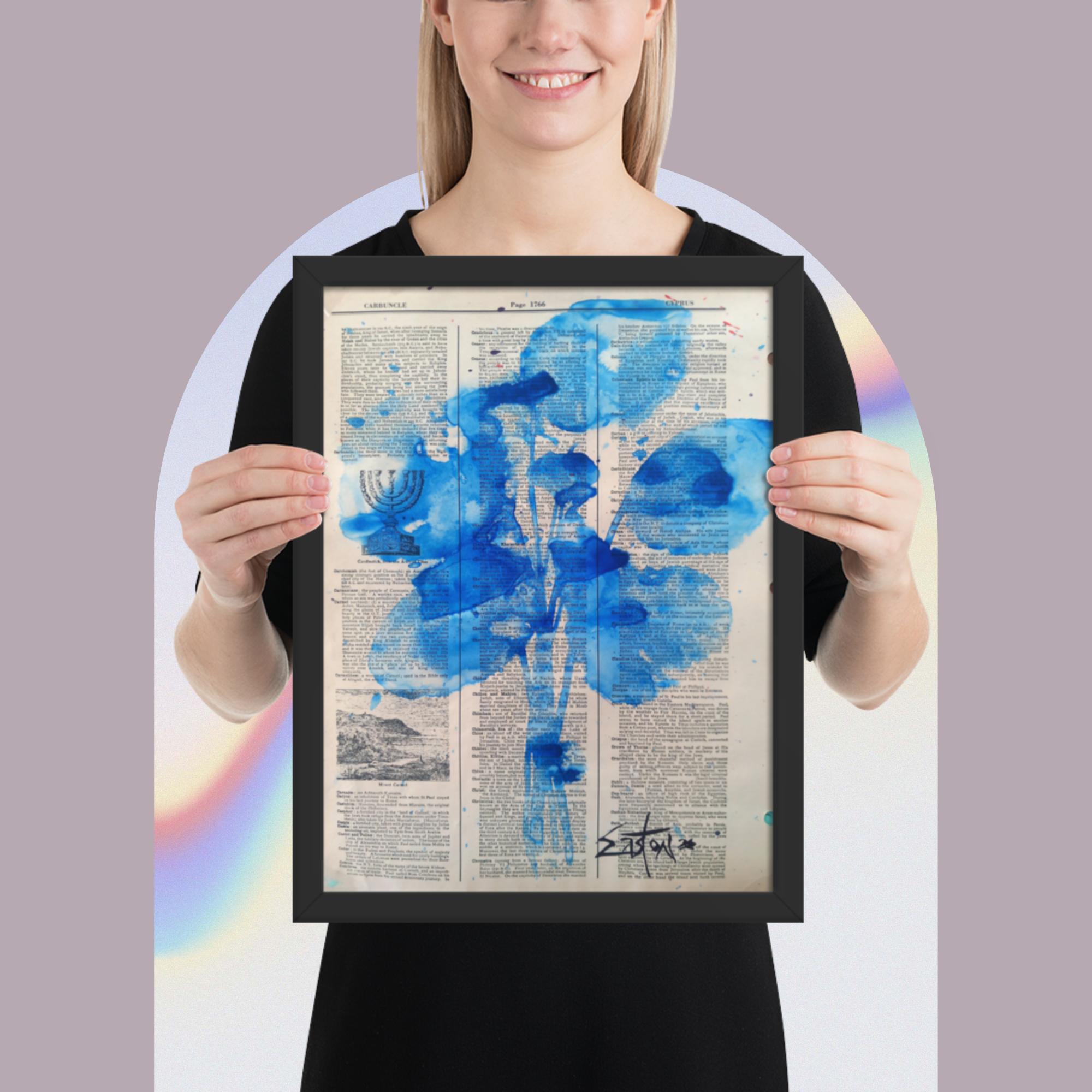 Blue Flower Blues Framed Poster - Image 3