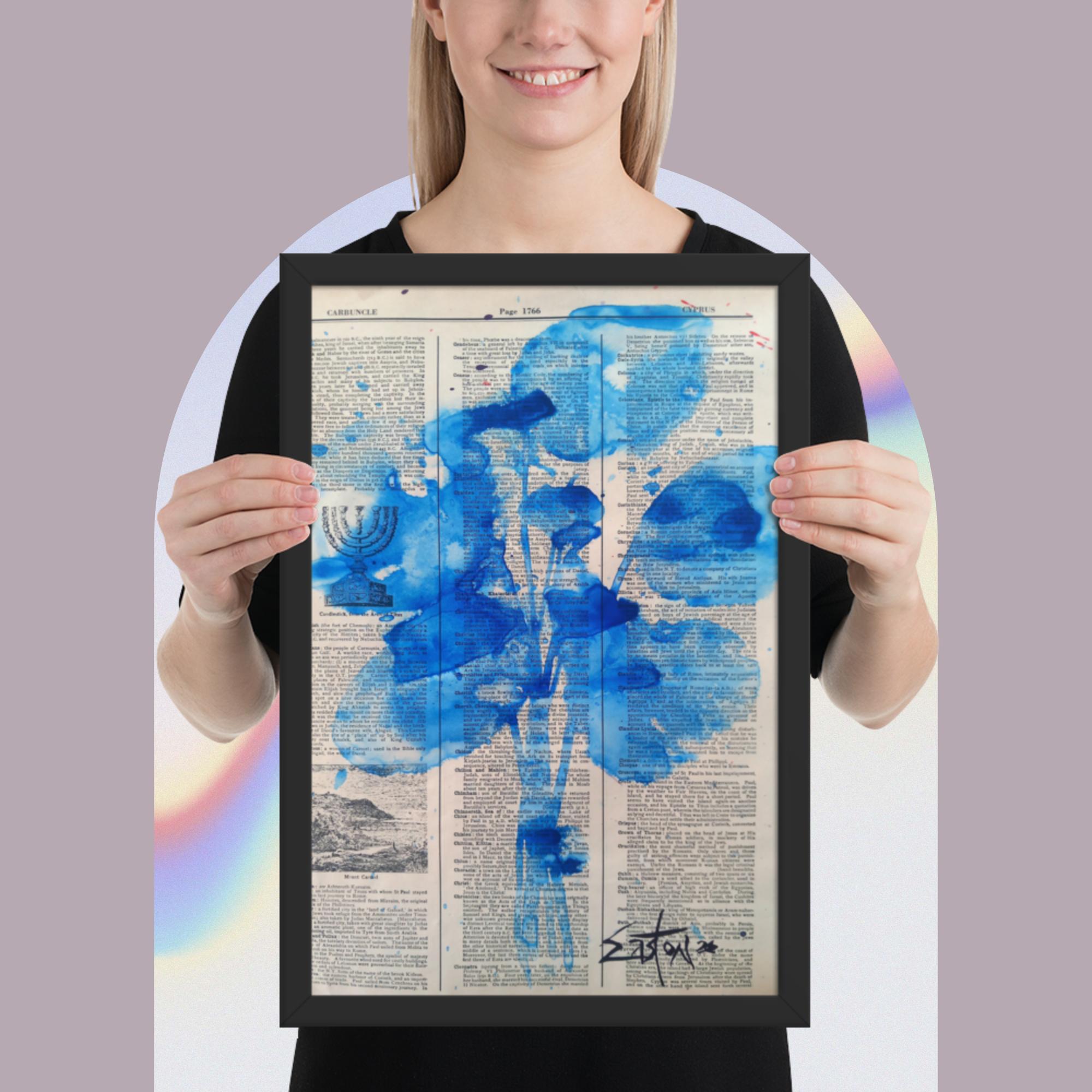 Blue Flower Blues Framed Poster - Image 4