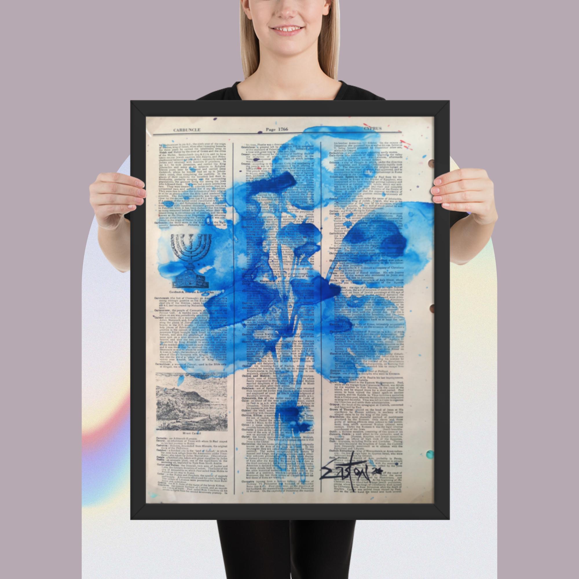 Blue Flower Blues Framed Poster