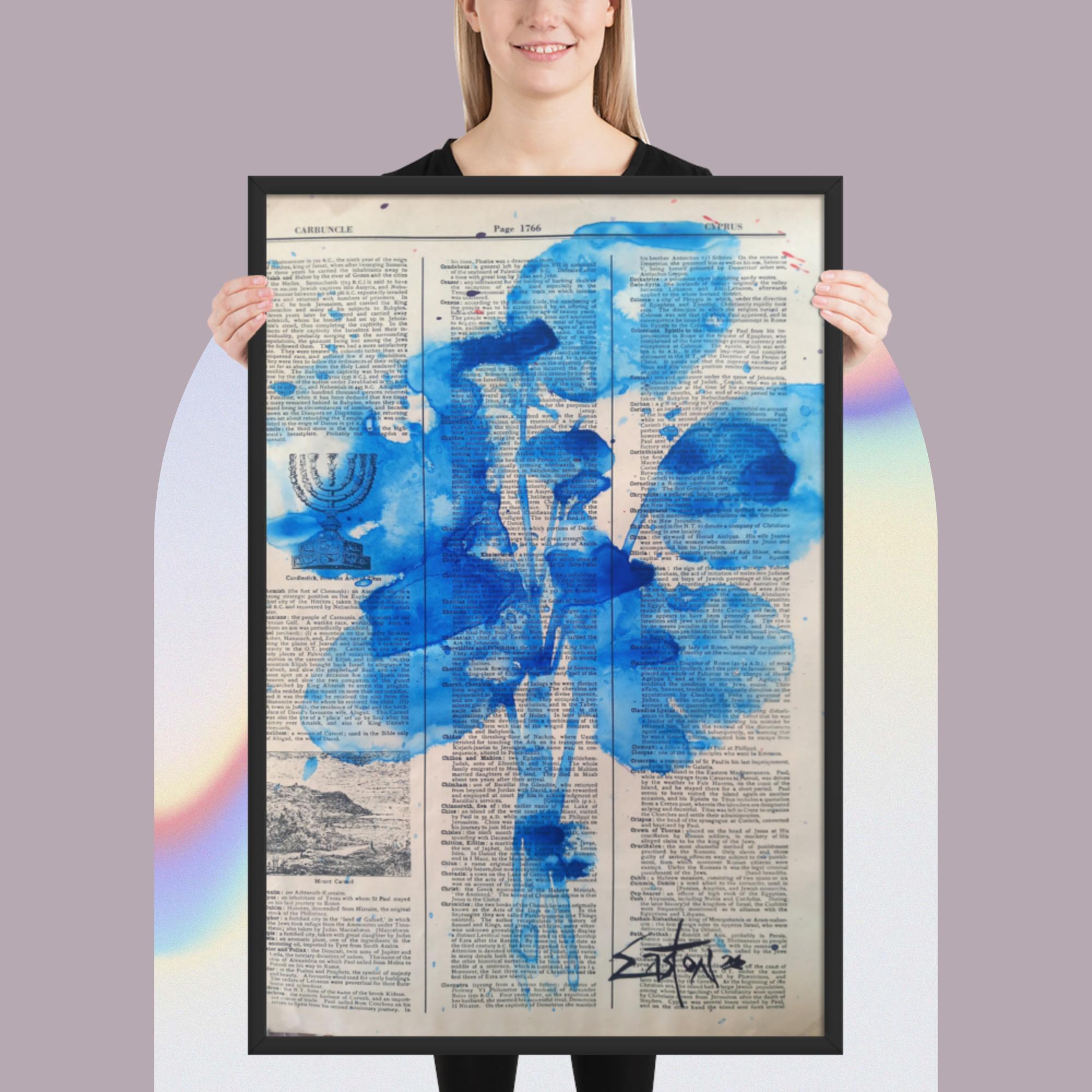 Blue Flower Blues Framed Poster - Image 2